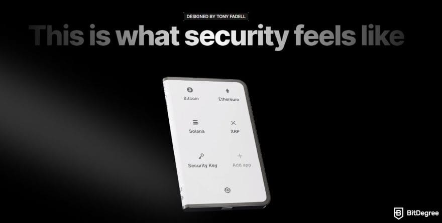 Ledger Stax review: the section for Ledger Stax design on its product page.