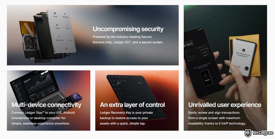 Ledger Stax review: some Ledger Stax's key features.