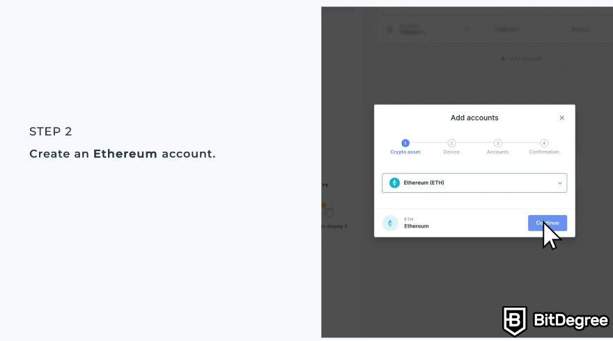 Lido staking: create an Ethereum account.