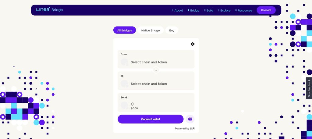 Linea airdrop guide: the Linea Bridge interface.