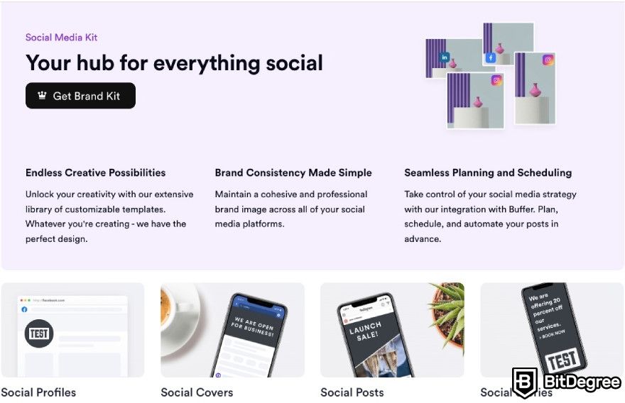 Looka review: Social media kit.