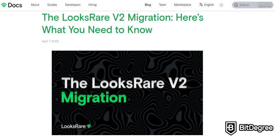 LooksRare review: LooksRare's blog post.