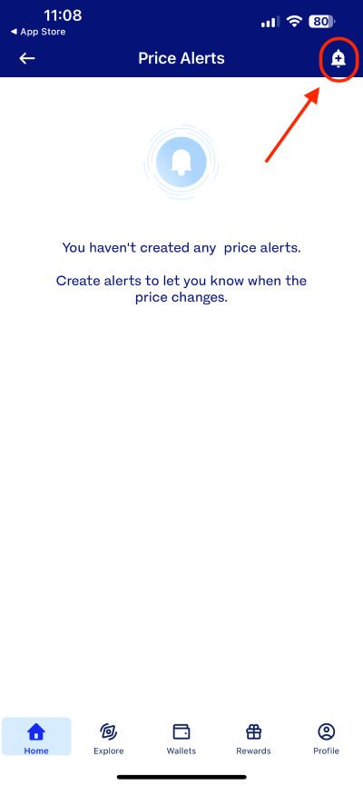 Luno review: set price alert on app.