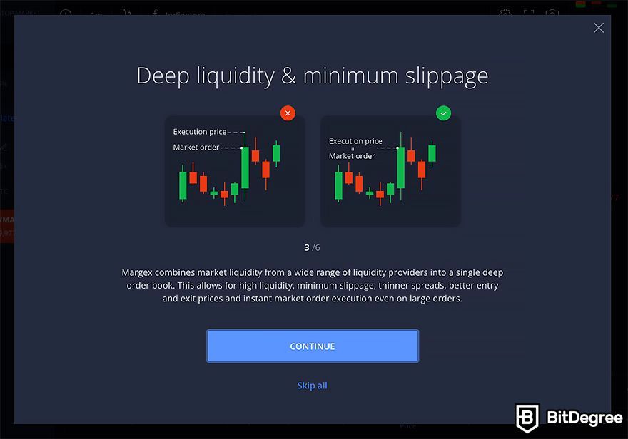 Margex review: deep liquidity and minimum slippage.