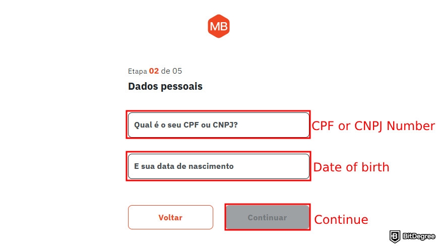 Mercado Bitcoin review: provide CPN number and date of birth.