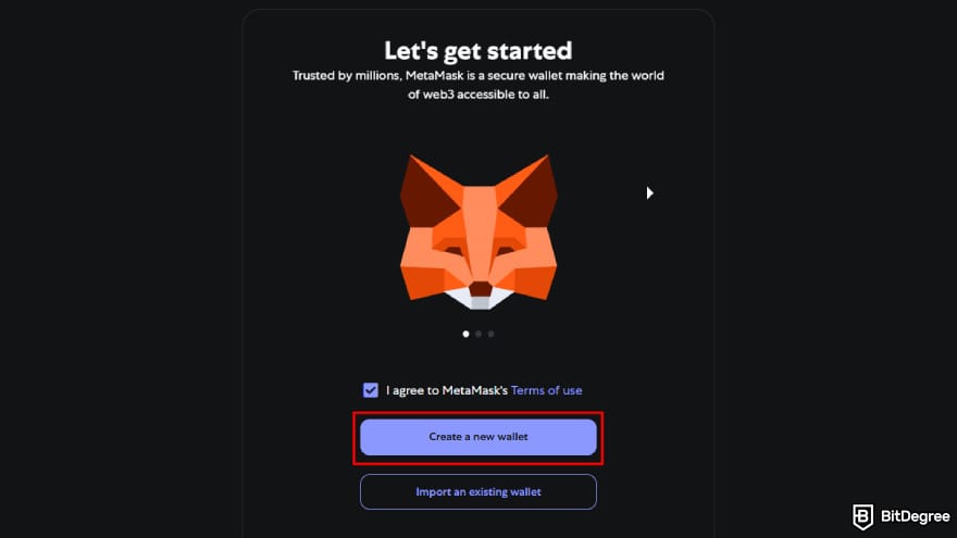 MetaMask referral: create a new wallet. MetaMask referral: create a new wallet.