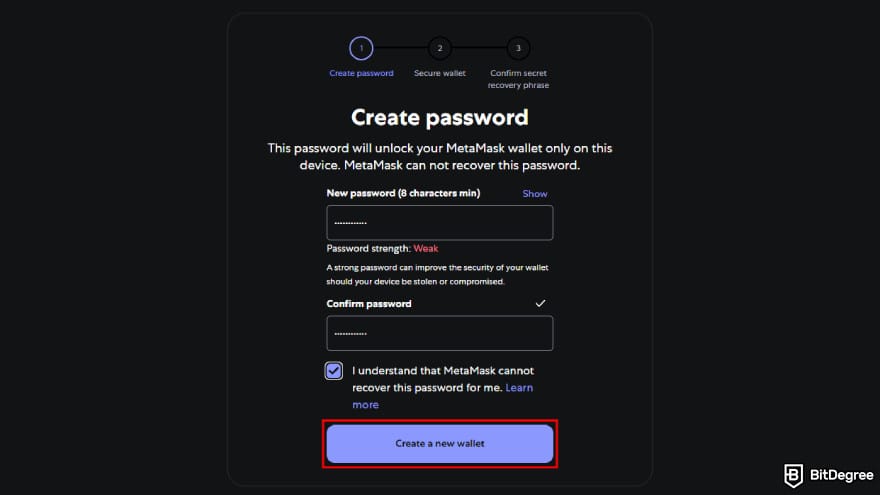 MetaMask referral: create a strong password. MetaMask referral: create a strong password.