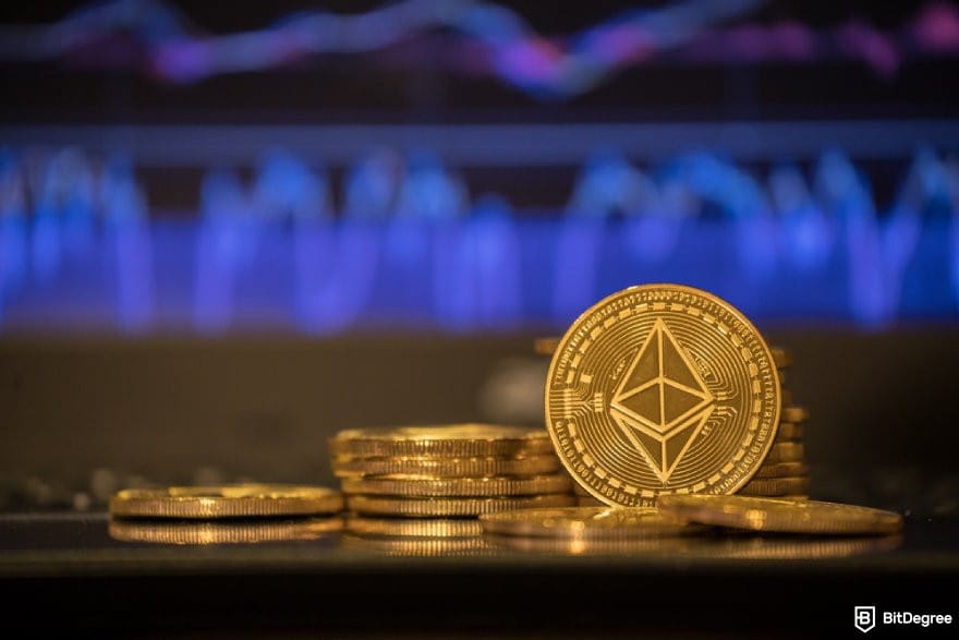 MetaMask review: stacks of ETH coins.