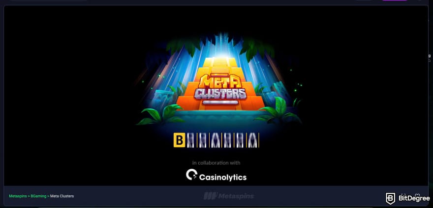 Metaspins review: Metaspins game loading page. Metaspins review: Metaspins game loading page.