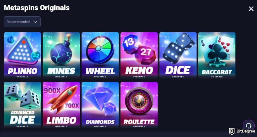 Metaspins review: Metaspins originals page. Metaspins review: Metaspins originals page.