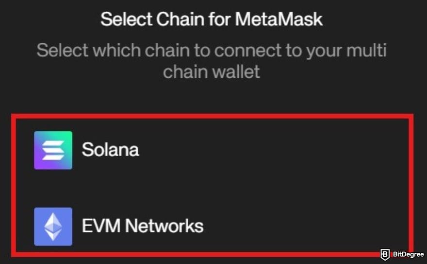 MetaWin Casino review: chain options for MetaMask on MetaWin.