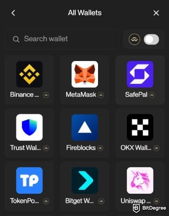 MetaWin Casino review: a list of some suppoted crypto wallets on MetaWin.