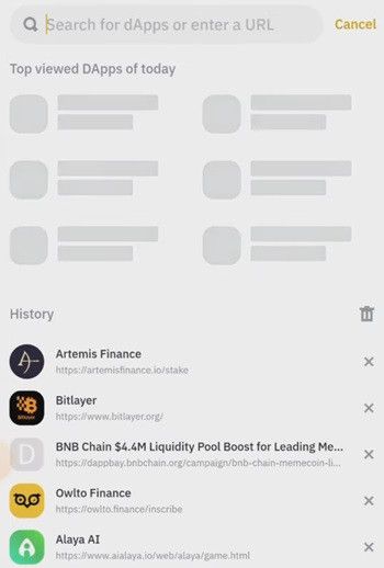 Metis airdrop: searching for the Artemis Finance dApp.
