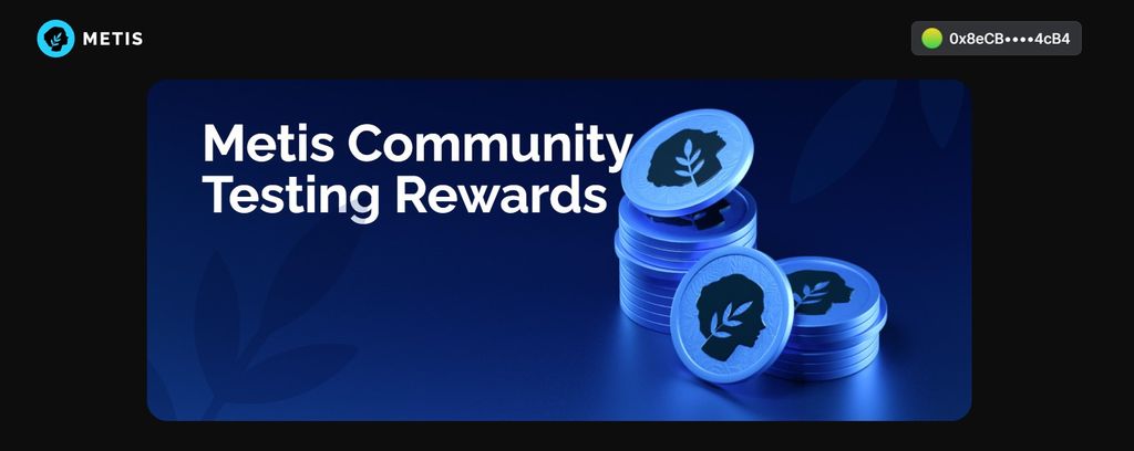 Metis airdrop: the Metis community testing website page.