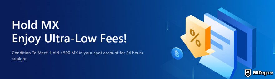 MEXC fees: MX tokens fee reductions.