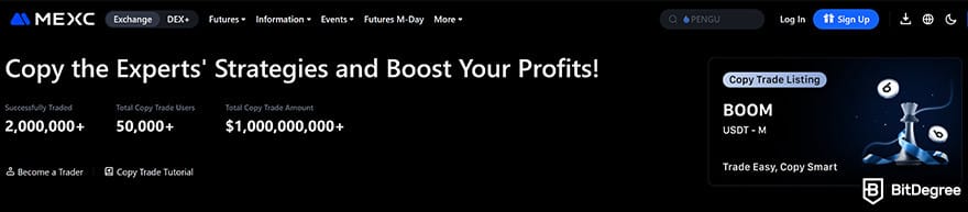 MEXC review: copy trading.