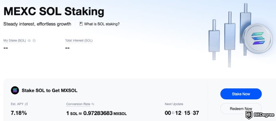 MEXC review: SOL staking on MEXC.