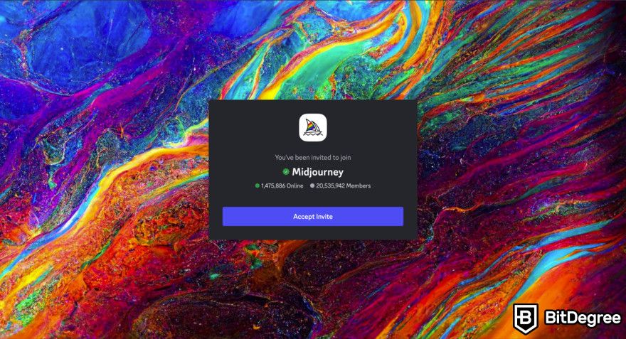 Midjourney review: Discord invitation.