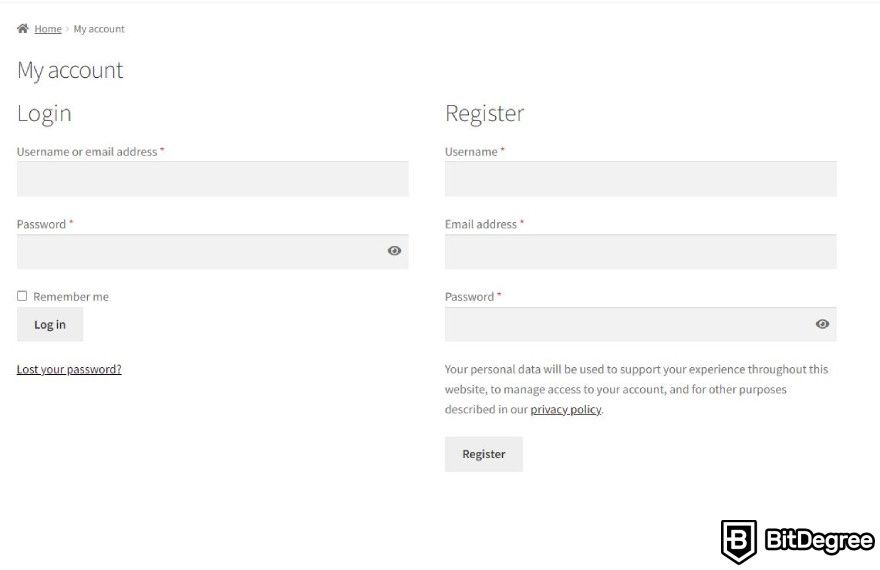 Mining Wholesale review: fill the registration page.