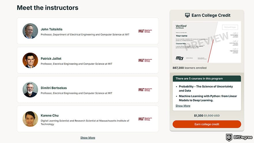 MIT data science certificate: statistics and data science instructors.