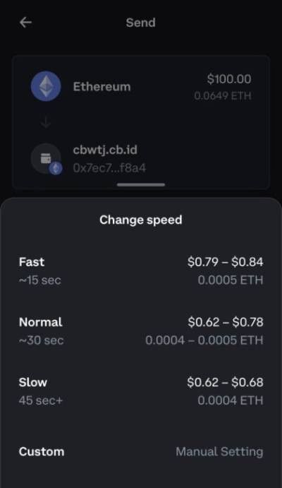 Money stuck in DeFi wallet: adjust by speed.