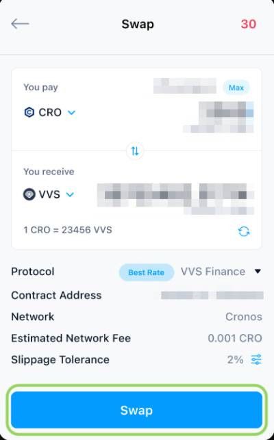 Money stuck in DeFi wallet: confirm swap.