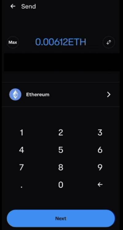 Money stuck in DeFi wallet: setting the transfer amount.