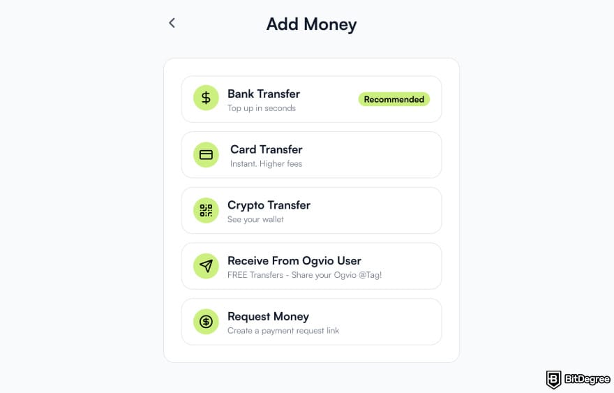 MoneyGram alternatives: ways to top up your Ogvio balance.