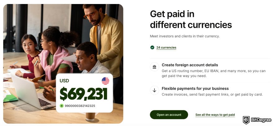 MoneyGram alternatives: Wise's multi-currency support.