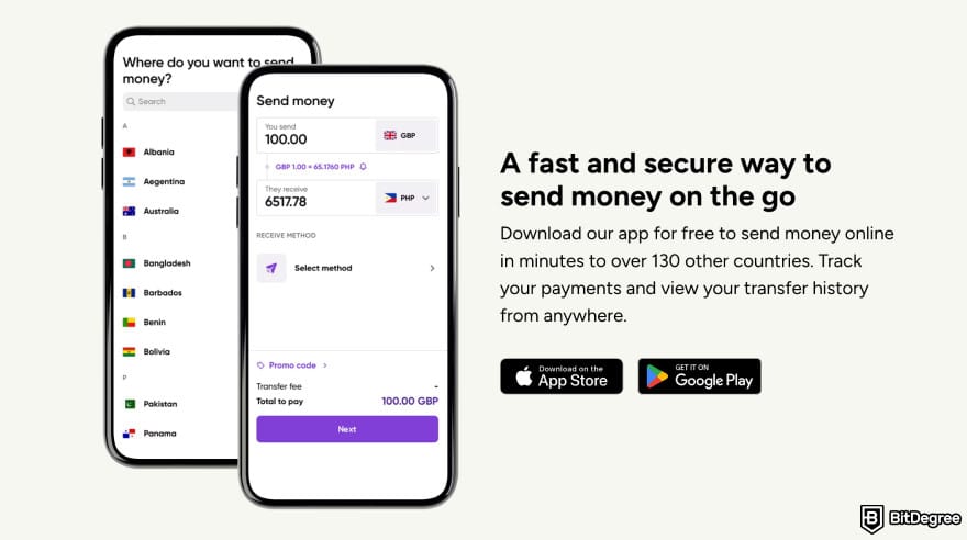 MoneyGram alternatives: Remitly app interface.