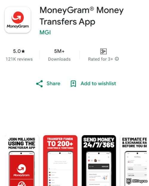 MoneyGram review: MoneyGram on Google Playstore.