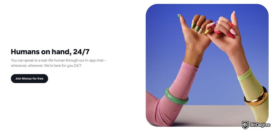 Monzo review: Monzo's promise for its customer support.