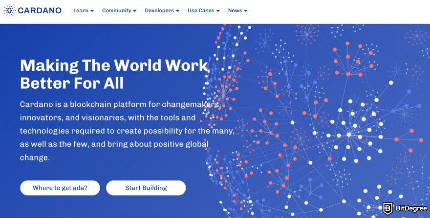Most energy efficient cryptocurrency: Cardano's website.