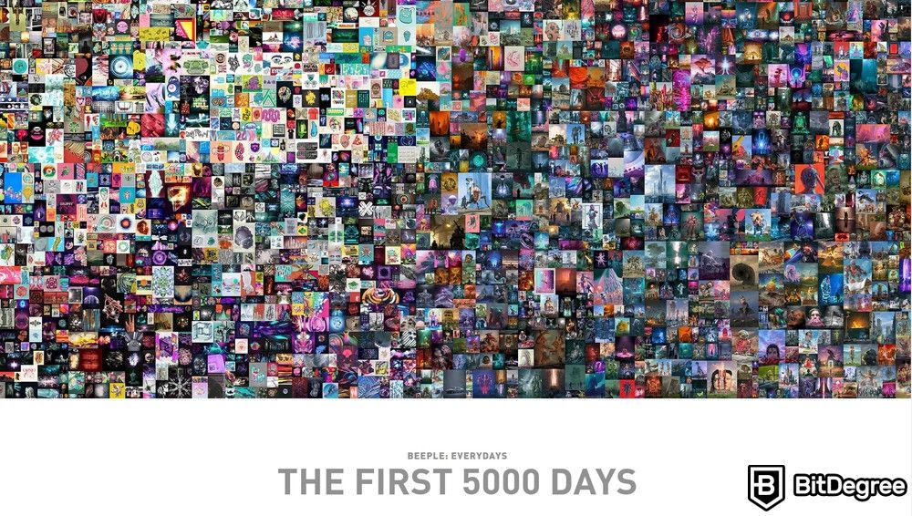 Most expensive NFT: the Everydays: The First 5000 Days NFT homepage.