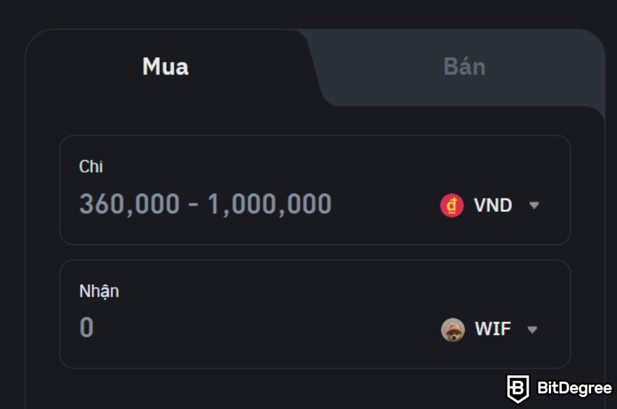 Mua WIF coin như thế nào: Chọn mua WIF trên Binance.