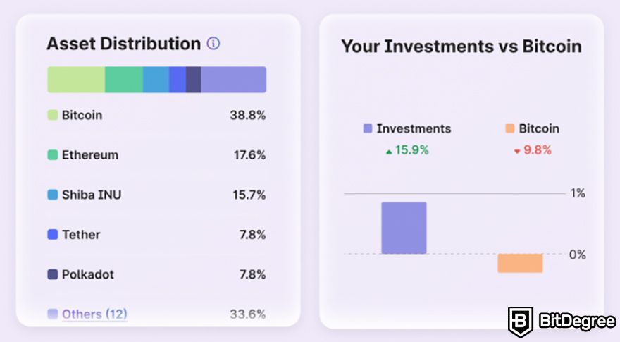 Mudrex review: Mudrex Portfolio Insights example.