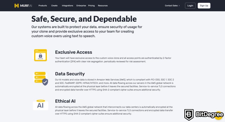 Murf.AI review: security standards.