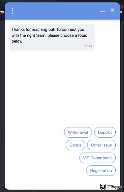 MyStake casino review: customer support live chat.