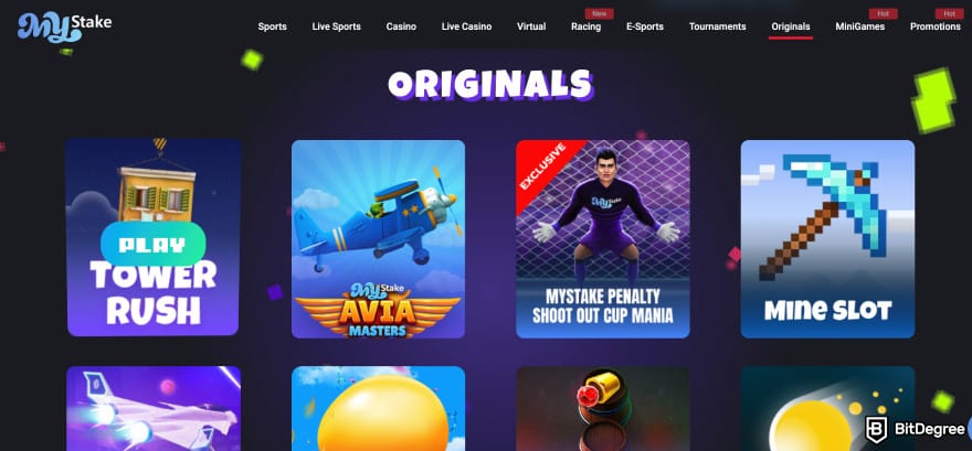 MyStake casino review: MyStake Originals.