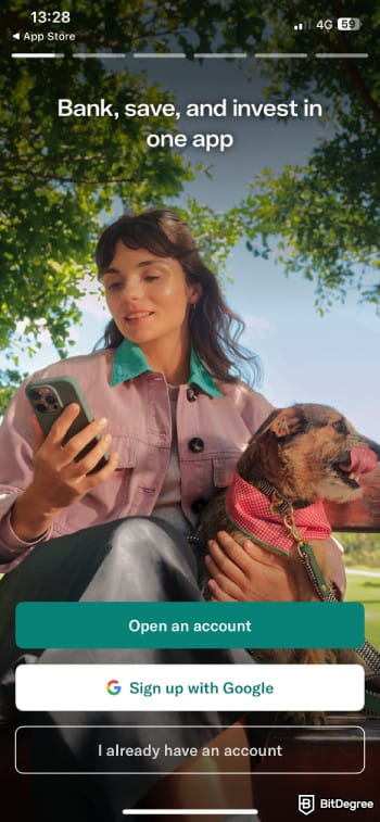 N26 review: N26 starting page where you create an account. N26 review: N26 starting page where you create an account.