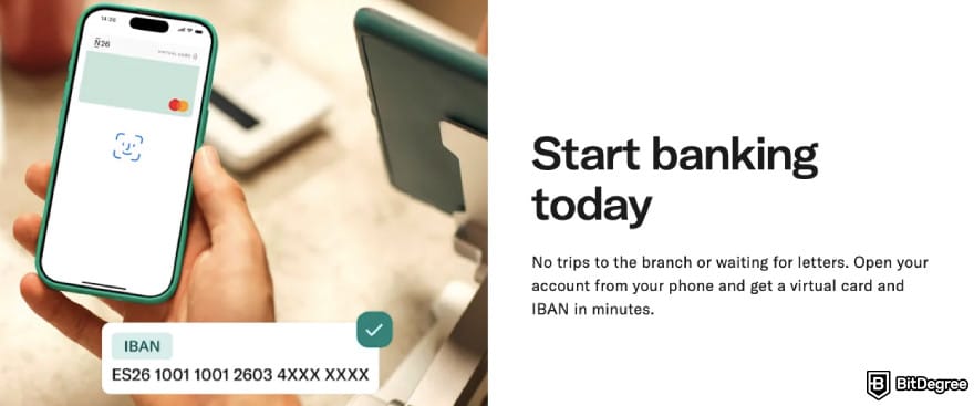 N26 review: N26 stating you can get an IBAN in minutes. N26 review: N26 stating you can get an IBAN in minutes.