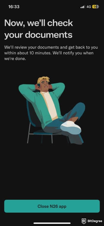 N26 review: N26's KYC verification waiting interface. N26 review: N26's KYC verification waiting interface.