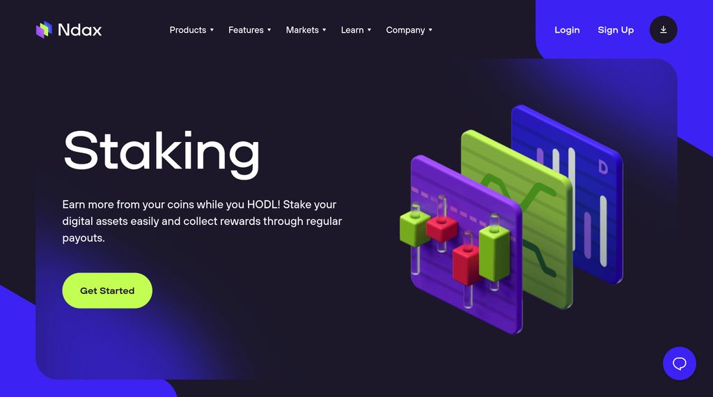 Ndax review: a preview of Ndax's Staking page.