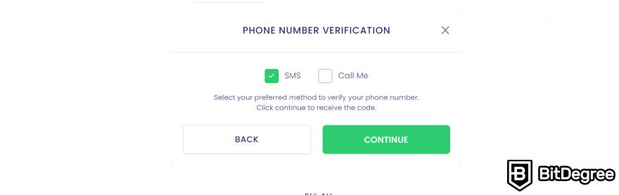 Ndax review: phone number verification.