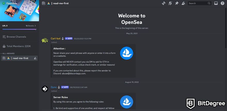 NFT Discord: OpenSea.