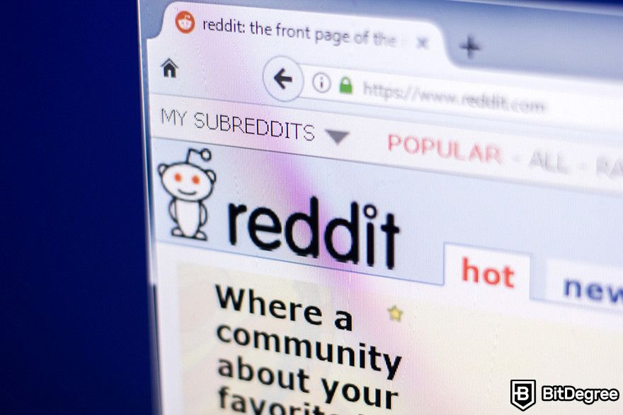 Agência de marketing de NFT: a página inicial do Reddit.