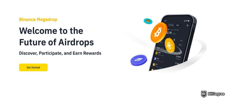 Nibiru.fi airdrops: a screenshot of Binance Megadrop page.
