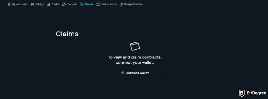 Nibiru.fi airdrops: a screenshot of Nibiru [Claims] panel.