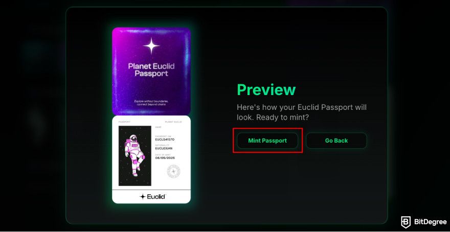 Nibiru.fi airdrops: click [Mint Passport].