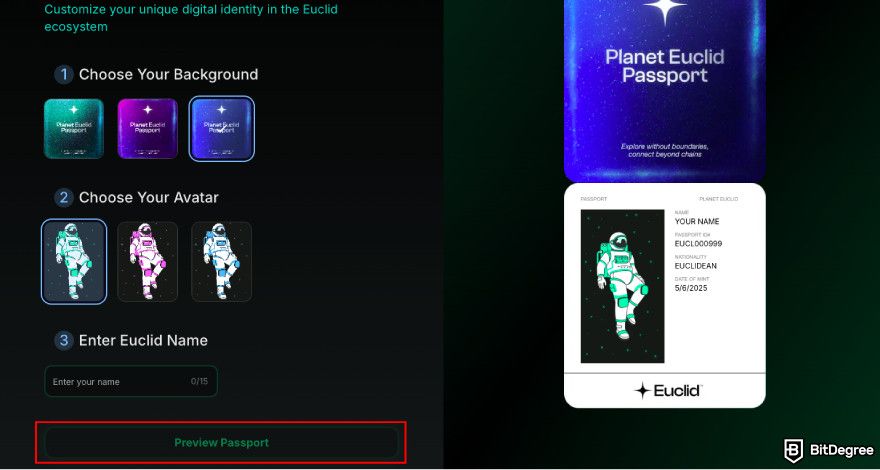 Nibiru.fi airdrops: click [Preview Passport].